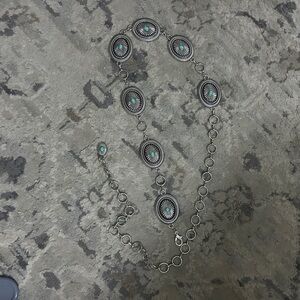 Turquoise Accent Oval Link Belt - Women